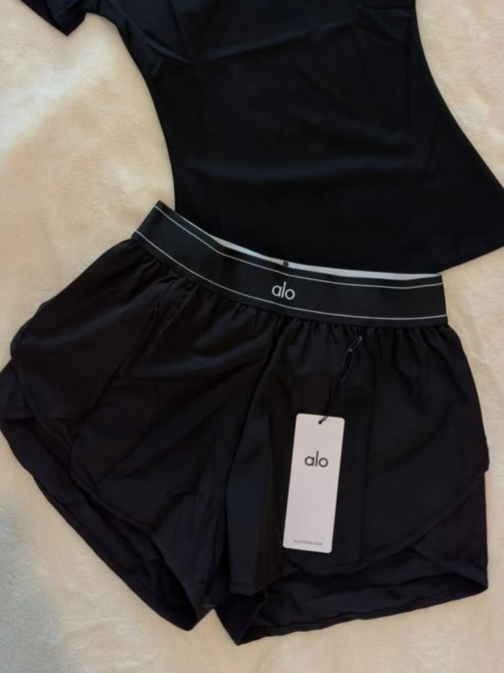 ☀️ALO Yoga Match Point Shorts Black High Waisted Versatile Fitness Style - Picture 6 of 6